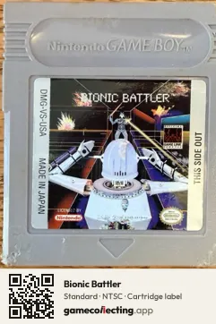 Bionic Battler Game Boy, NTSC cartridge label
