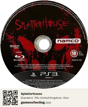 Splatterhouse PlayStation 3, PAL disc