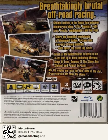 MotorStorm PlayStation 3, PAL box back