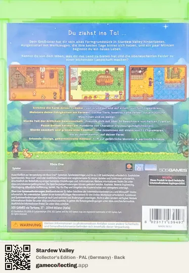 Stardew Valley Xbox One, Germany box back