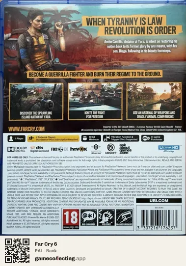 Far Cry 6 PlayStation 5, PAL box back