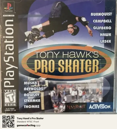 Tony Hawk's Pro Skater PlayStation, NTSC box front