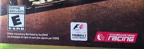 F1 2014, the ESRB box on its front