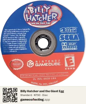 Billy Hatcher and the Giant Egg Nintendo GameCube, NTSC disc