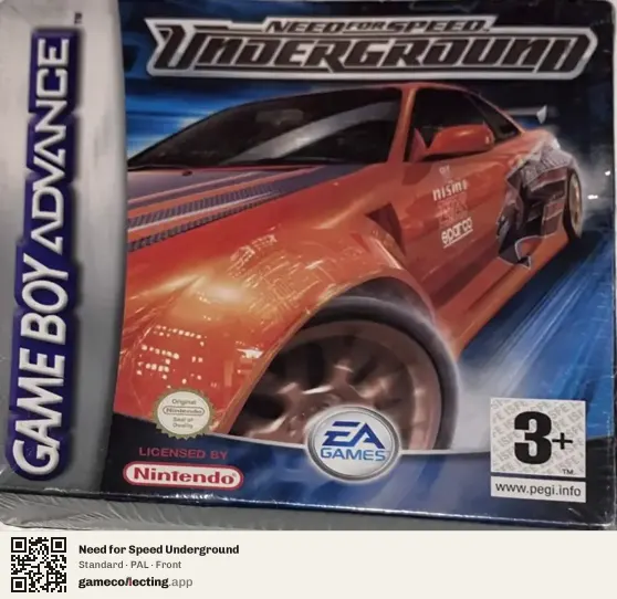 Need for Speed Underground Game Boy Advance, PAL box front