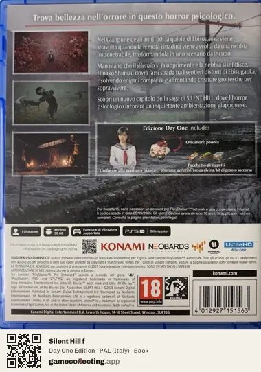 Silent Hill f PlayStation 5, Italy box back