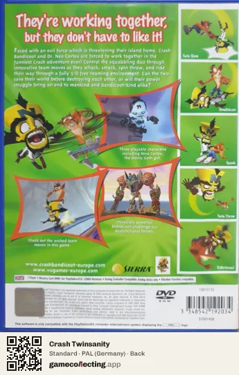 Crash Twinsanity PlayStation 2, Germany box back