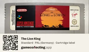 The Lion King Super Nintendo Entertainment System, PAL cartridge label