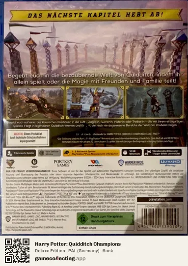 Harry Potter: Quidditch Champions PlayStation 5, Germany box back