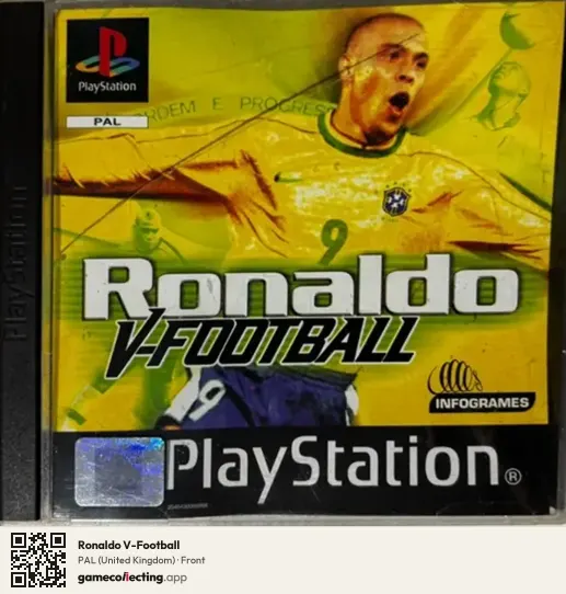 Ronaldo V-Football PlayStation, United Kingdom box front