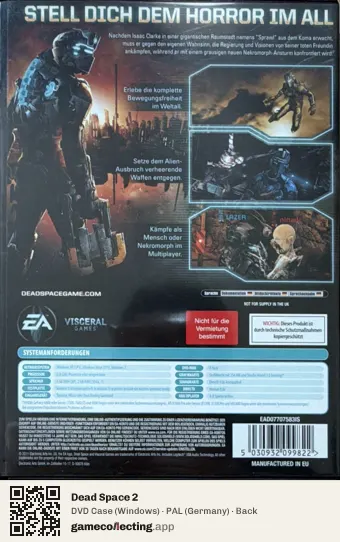 Dead Space 2 Computer, Germany box back