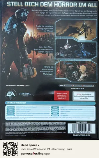 Dead Space 2 Computer, Germany box back