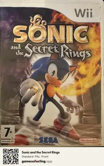 Sonic and the Secret Rings Nintendo Wii, PAL box front