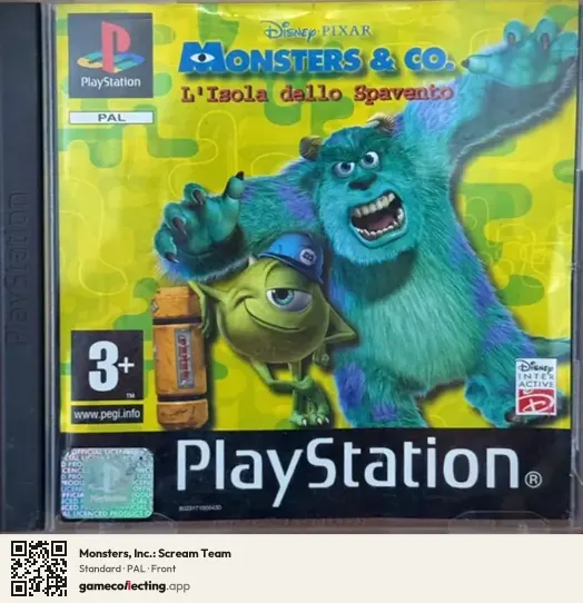Monsters, Inc.: Scream Team PlayStation, PAL box front