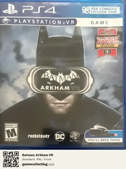Batman: Arkham VR PlayStation 4, PAL box front