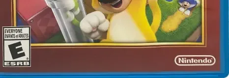 Super Mario 3D World, the ESRB box on its front