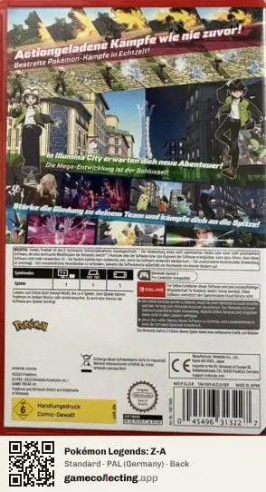 Pokémon Legends: Z-A Nintendo Switch 2, Germany box back