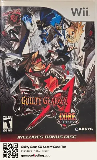 Guilty Gear XX Accent Core Plus Nintendo Wii, NTSC box front