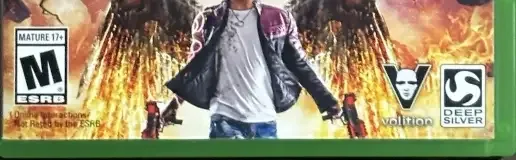 Saints Row IV: Re-Elected & Gat Out of Hell, the ESRB box on its front