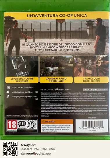 A Way Out Xbox One, Italy box back