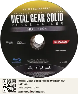 Metal Gear Solid: Peace Walker: HD Edition PlayStation 3, Asia disc