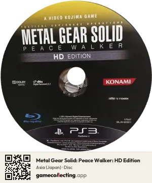 Metal Gear Solid: Peace Walker: HD Edition PlayStation 3, Asia disc