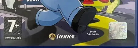 The Simpsons: Hit & Run, the PEGI square on its front