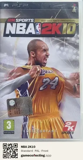 NBA 2K10 PlayStation Portable, PAL box front