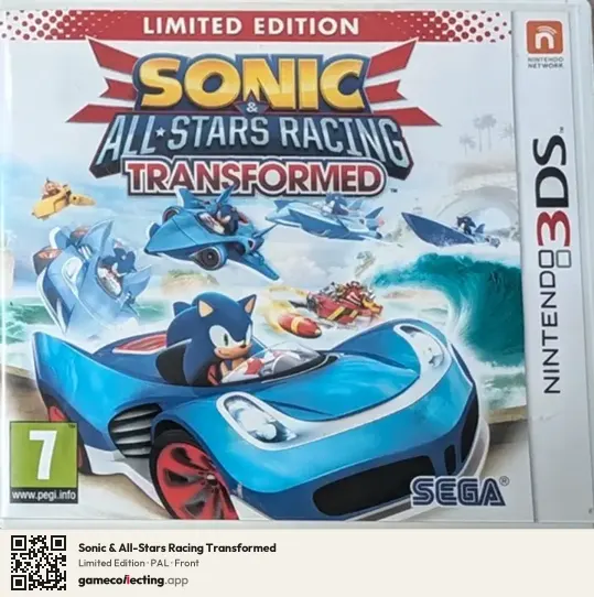 Sonic & All-Stars Racing Transformed Nintendo 3DS, PAL box front