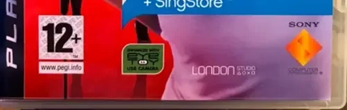SingStar, the PEGI square on its front