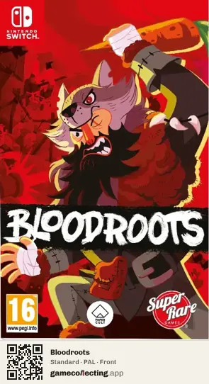 Bloodroots Nintendo Switch, PAL box front