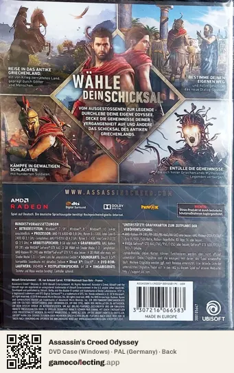 Assassin's Creed Odyssey Computer, Germany box back