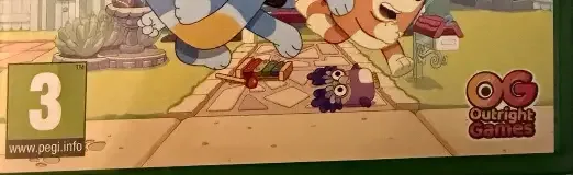 Bluey: The Videogame, the PEGI square on its front