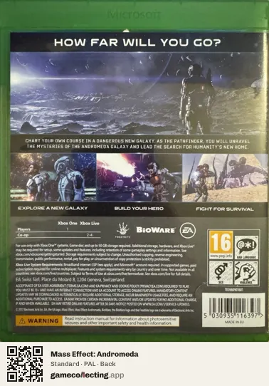 Mass Effect: Andromeda Xbox One, PAL box back