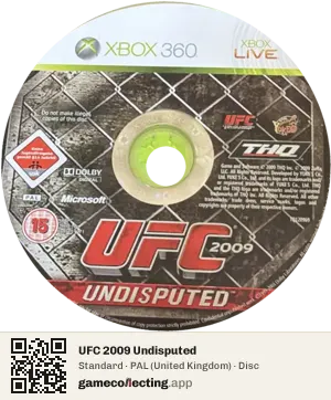 UFC 2009 Undisputed Xbox 360, PAL disc