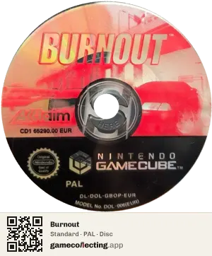 Burnout Nintendo GameCube, PAL disc