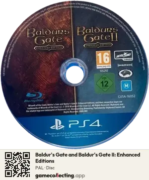Baldur's Gate and Baldur's Gate II: Enhanced Editions PlayStation 4, PAL disc