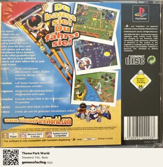 Theme Park World PlayStation, PAL box back