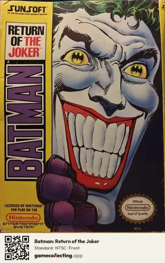 Batman: Return of the Joker Nintendo Entertainment System, NTSC box front