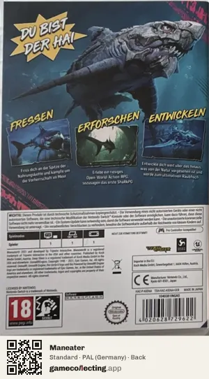 Maneater Nintendo Switch, Germany box back