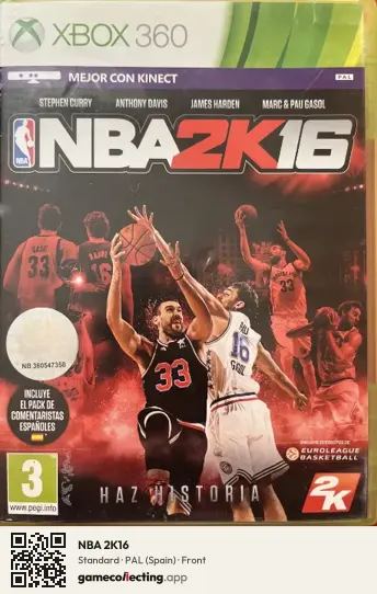 NBA 2K16 Xbox 360, Spain box front