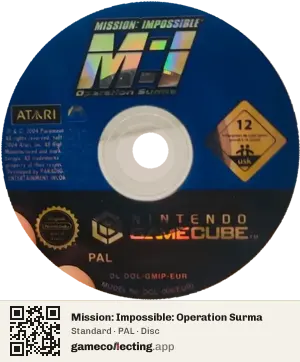 Mission: Impossible: Operation Surma Nintendo GameCube, PAL disc