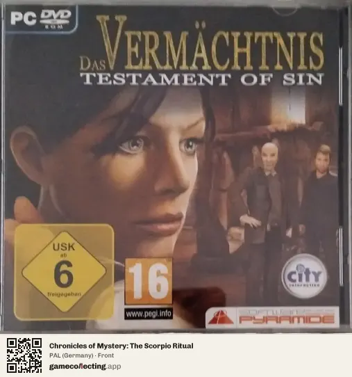 Chronicles of Mystery: The Scorpio Ritual Computer, Germany box front