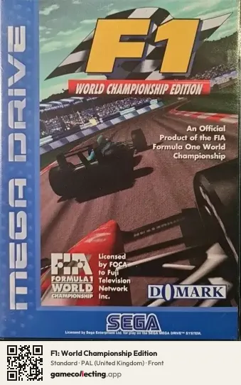 F1: World Championship Edition Sega Mega Drive / Genesis, United Kingdom box front