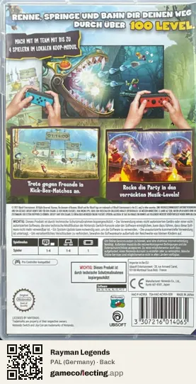 Rayman Legends Nintendo Switch, Germany box back