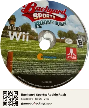 Backyard Sports: Rookie Rush Nintendo Wii, NTSC disc