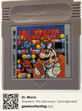 Dr. Mario Game Boy, PAL cartridge label