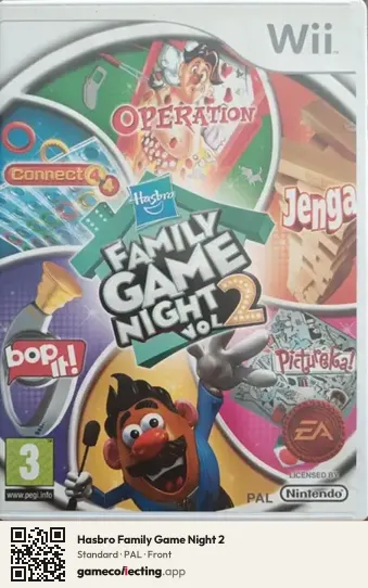 Hasbro Family Game Night 2 Nintendo Wii, PAL box front