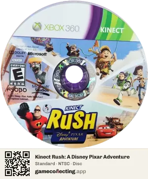 Kinect Rush: A Disney Pixar Adventure Xbox 360, NTSC disc