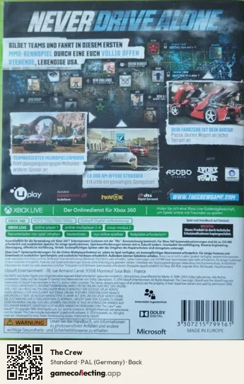 The Crew Xbox 360, Germany box back
